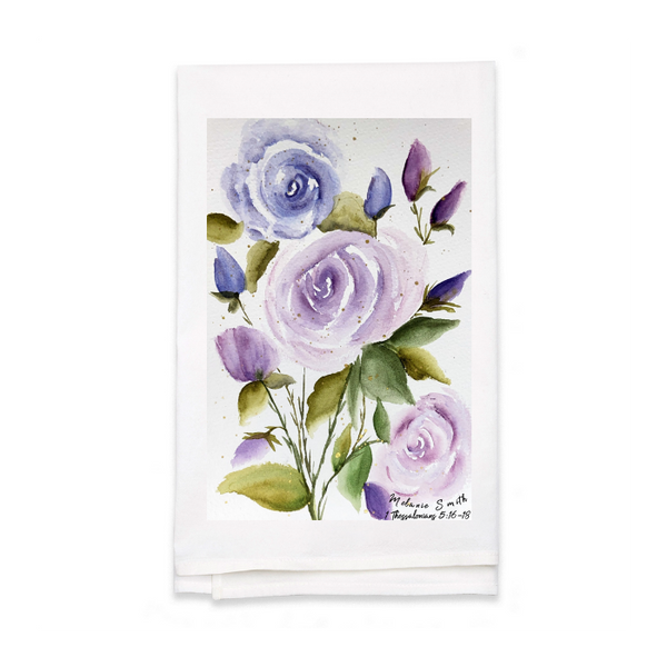 Personalized White Flour Sack Tea Towel