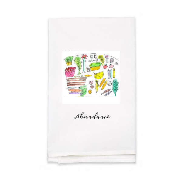 Personalized White Flour Sack Tea Towel