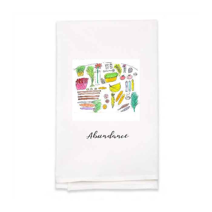 Personalized White Flour Sack Tea Towel