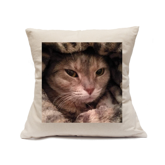 Custom Printed Natural Canvas Pillowcase with Zipper 18"x18"