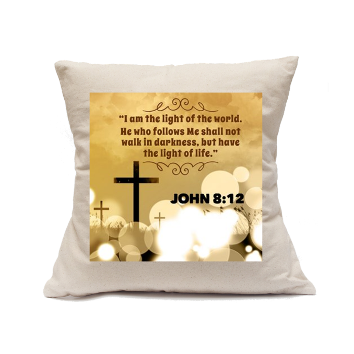 Custom Printed Natural Canvas Pillowcase with Zipper 18"x18"