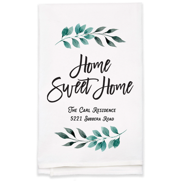 "Home Sweet Home" Tea Towel - Personalized  Kitchen Towel
