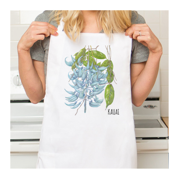 Personalized White Retro Apron with Pocket