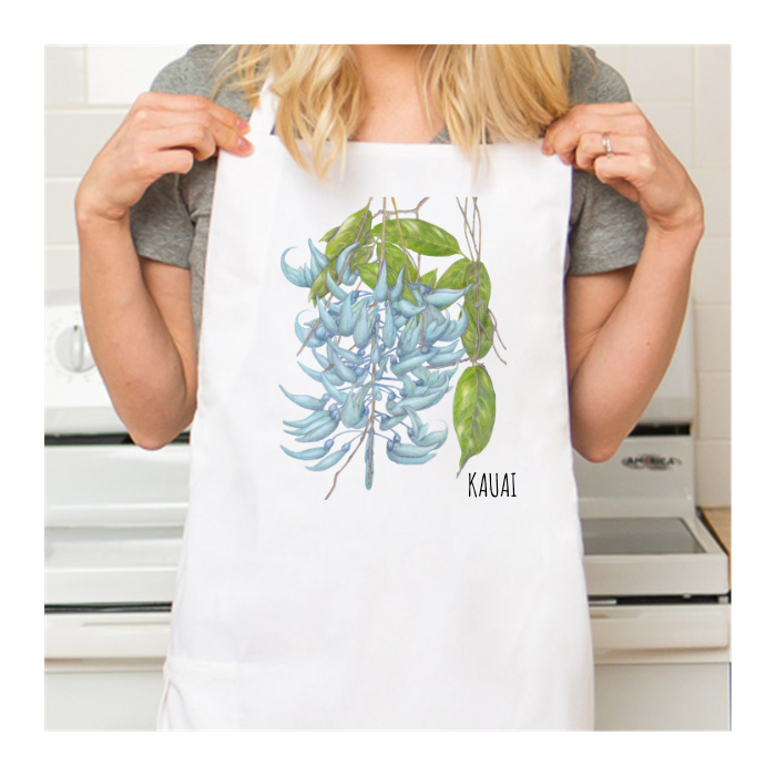 Personalized White Retro Apron with Pocket