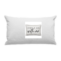 10"x18" White Cotton Canvas Decorative Pillow Case