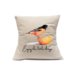 Custom Printed Natural Canvas Pillowcase with Zipper 18"x18"