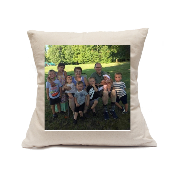 Custom Printed Natural Canvas Pillowcase with Zipper 18"x18"