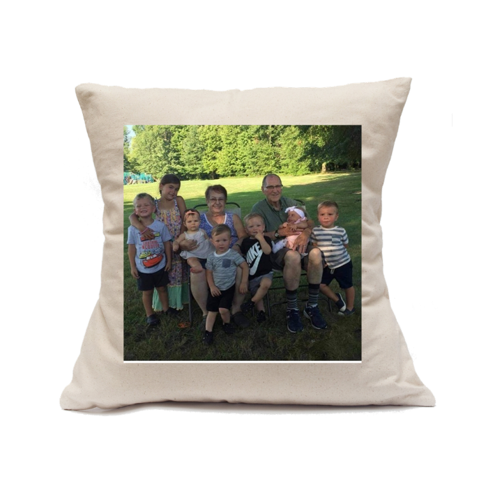 Custom Printed Natural Canvas Pillowcase with Zipper 18"x18"