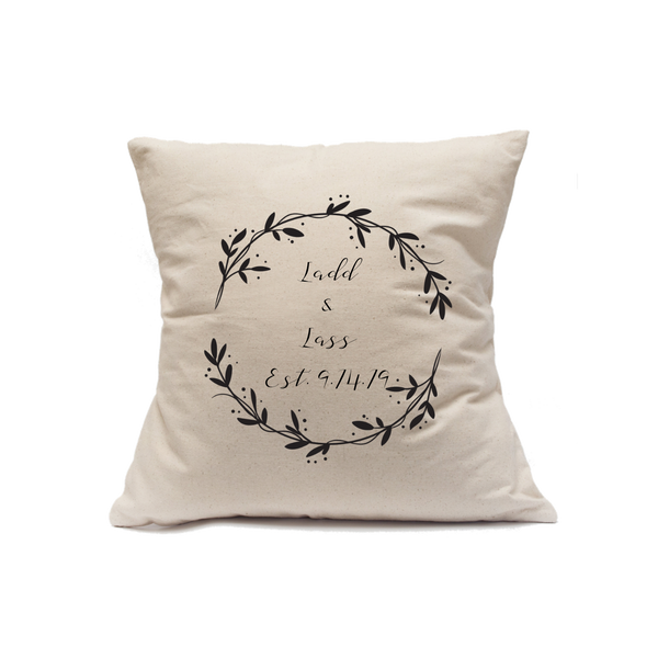 Custom Printed Natural Canvas Pillowcase with Zipper 18"x18"