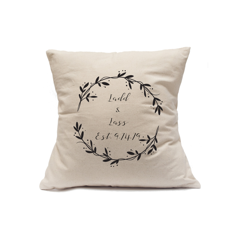 Custom Printed Natural Canvas Pillowcase with Zipper 18"x18"