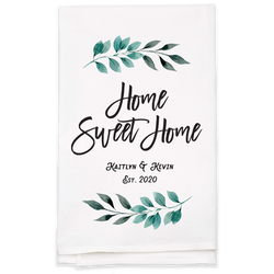 "Home Sweet Home" Tea Towel - Personalized  Kitchen Towel