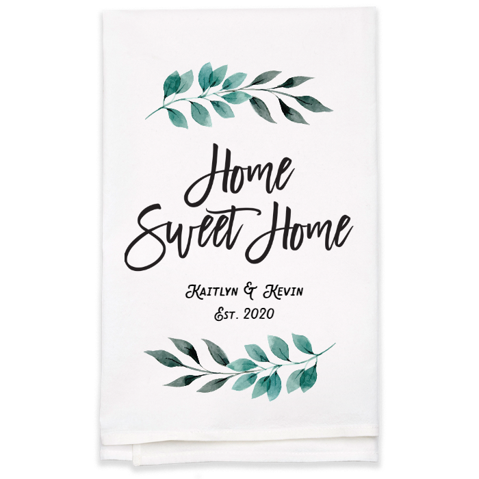 "Home Sweet Home" Tea Towel - Personalized  Kitchen Towel