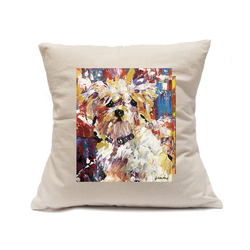 Custom Printed Natural Canvas Pillowcase with Zipper 18"x18"