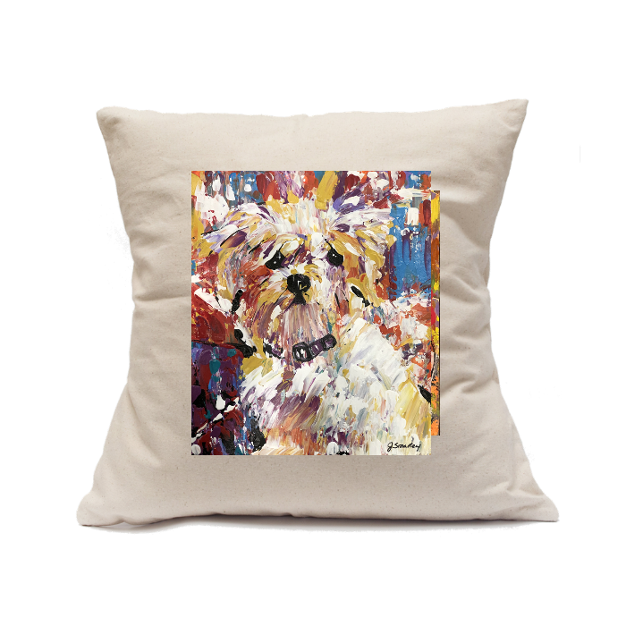 Custom Printed Natural Canvas Pillowcase with Zipper 18"x18"