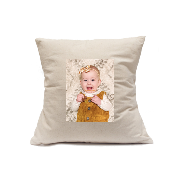 Custom Printed Natural Canvas Pillowcase with Zipper 18"x18"