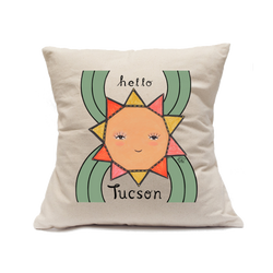 Custom Printed Natural Canvas Pillowcase with Zipper 18"x18"