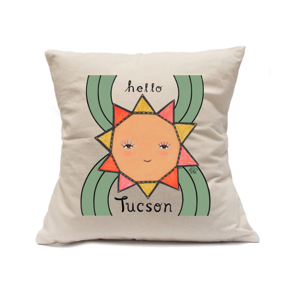Custom Printed Natural Canvas Pillowcase with Zipper 18"x18"
