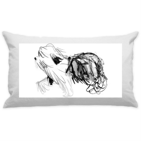10"x18" White Cotton Canvas Decorative Pillow Case