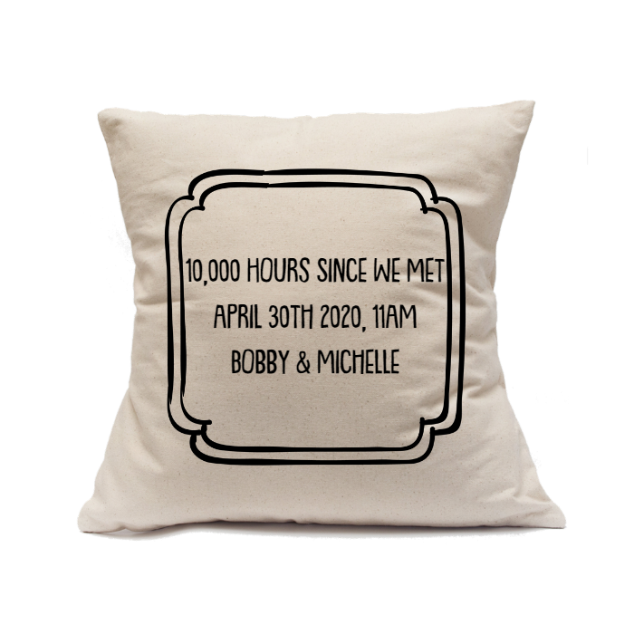 Custom Printed Natural Canvas Pillowcase with Zipper 18"x18"