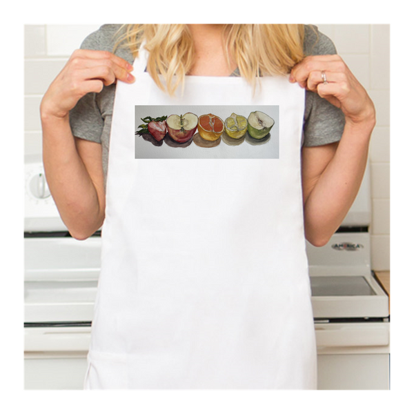 Personalized White Retro Apron with Pocket
