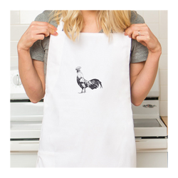 Personalized White Retro Apron with Pocket