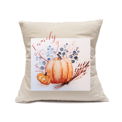 Custom Printed Natural Canvas Pillowcase with Zipper 18"x18"