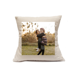 Custom Printed Natural Canvas Pillowcase with Zipper 18"x18"