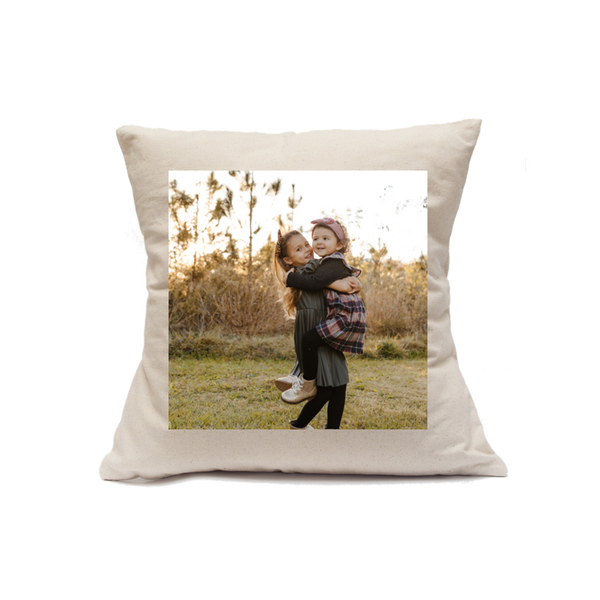 Custom Printed Natural Canvas Pillowcase with Zipper 18"x18"