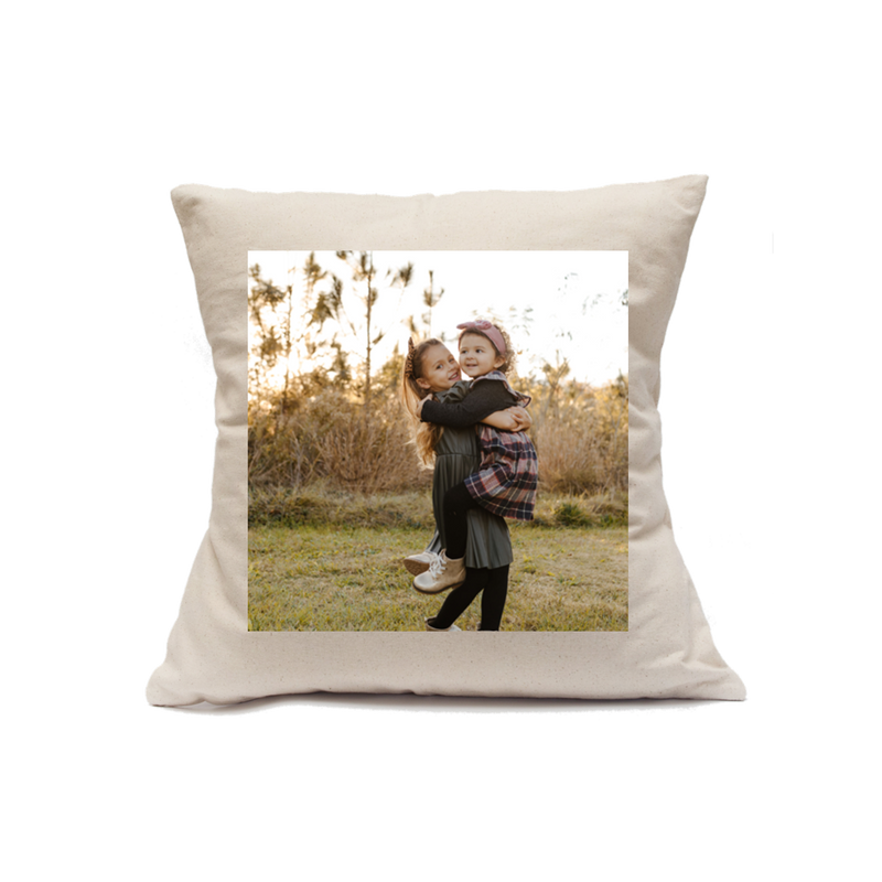 Custom Printed Natural Canvas Pillowcase with Zipper 18"x18"