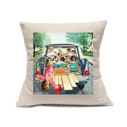 Custom Printed Natural Canvas Pillowcase with Zipper 18"x18"