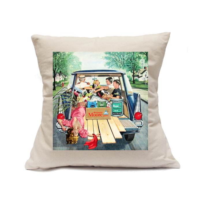 Custom Printed Natural Canvas Pillowcase with Zipper 18"x18"
