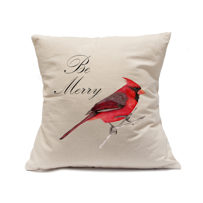 Custom Printed Natural Canvas Pillowcase with Zipper 18"x18"
