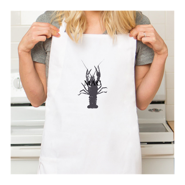 Personalized White Retro Apron with Pocket