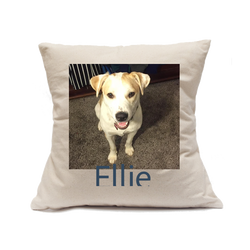 Custom Printed Natural Canvas Pillowcase with Zipper 18"x18"