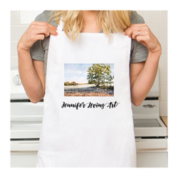 Personalized White Retro Apron with Pocket