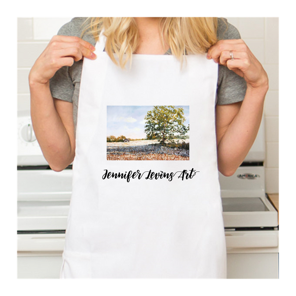 Personalized White Retro Apron with Pocket