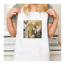 Personalized White Retro Apron with Pocket