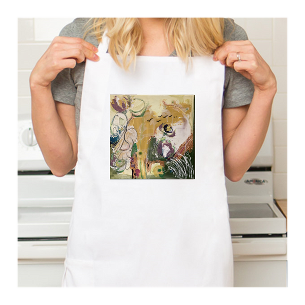 Personalized White Retro Apron with Pocket