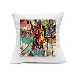 Custom Printed White Canvas Pillowcase with Zipper 18"x18"