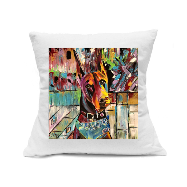 Custom Printed White Canvas Pillowcase with Zipper 18"x18"