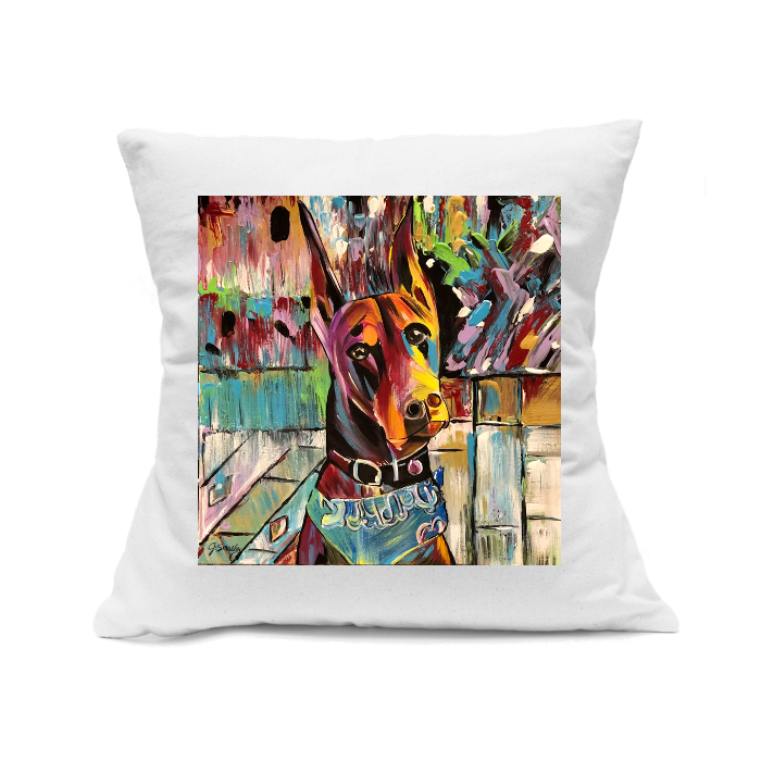 Custom Printed White Canvas Pillowcase with Zipper 18"x18"