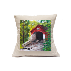 Custom Printed Natural Canvas Pillowcase with Zipper 18"x18"