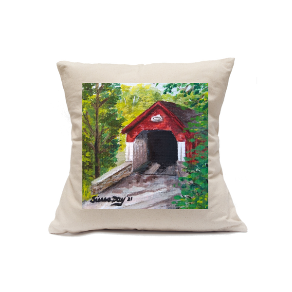 Custom Printed Natural Canvas Pillowcase with Zipper 18"x18"