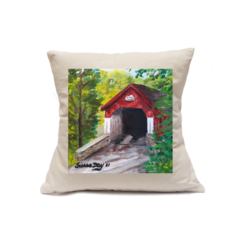 Custom Printed Natural Canvas Pillowcase with Zipper 18"x18"