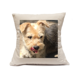 Custom Printed Natural Canvas Pillowcase with Zipper 18"x18"