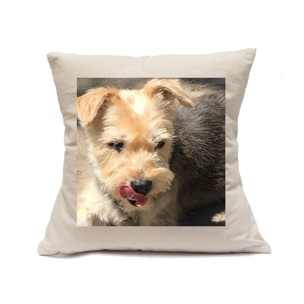 Custom Printed Natural Canvas Pillowcase with Zipper 18"x18"