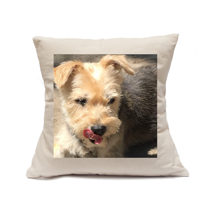 Custom Printed Natural Canvas Pillowcase with Zipper 18"x18"