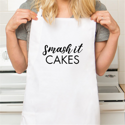 Personalized White Retro Apron with Pocket