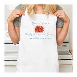 Personalized White Retro Apron with Pocket