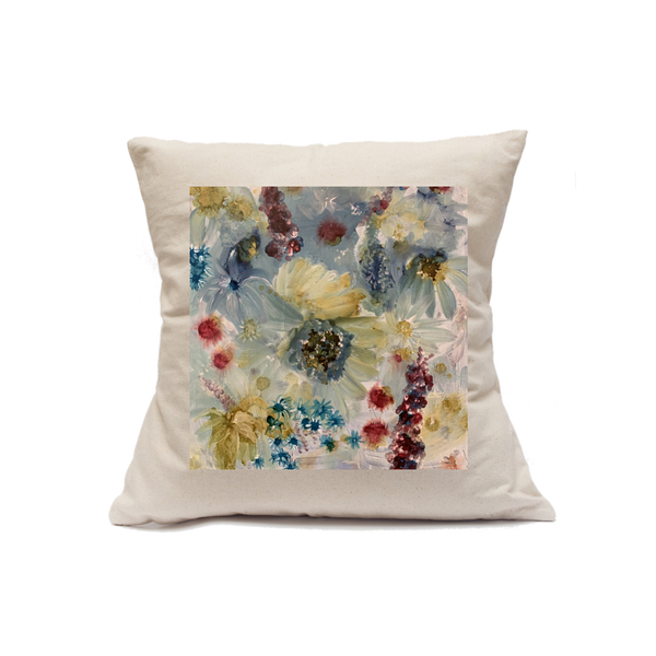 Custom Printed Natural Canvas Pillowcase with Zipper 18"x18"